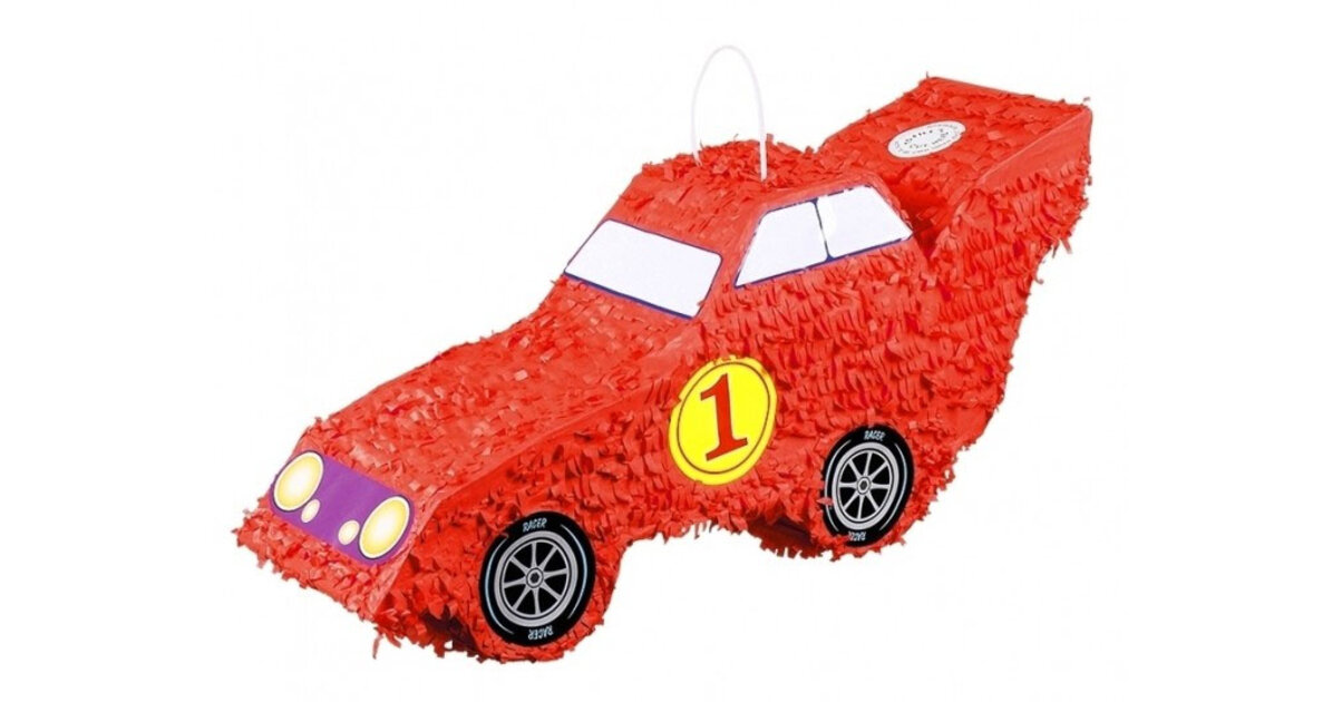 Piñata Voiture De Course Boland Rouge - 55 Cm, Remplissage Bonbons, Idée Pour Fêtes Et Anniversaires